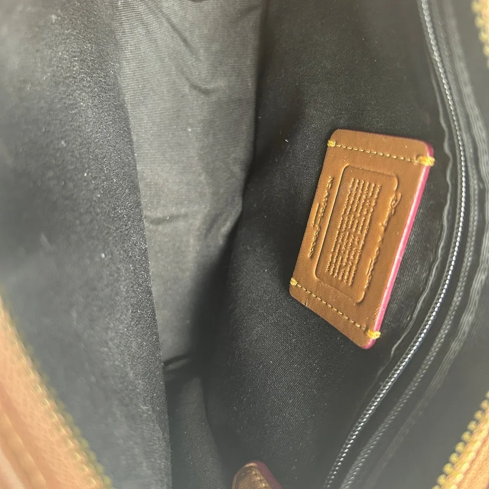Disney Coach Mickey Mouse Saddle Bag 23 Tan Glovetanned‎ Leather Excellent